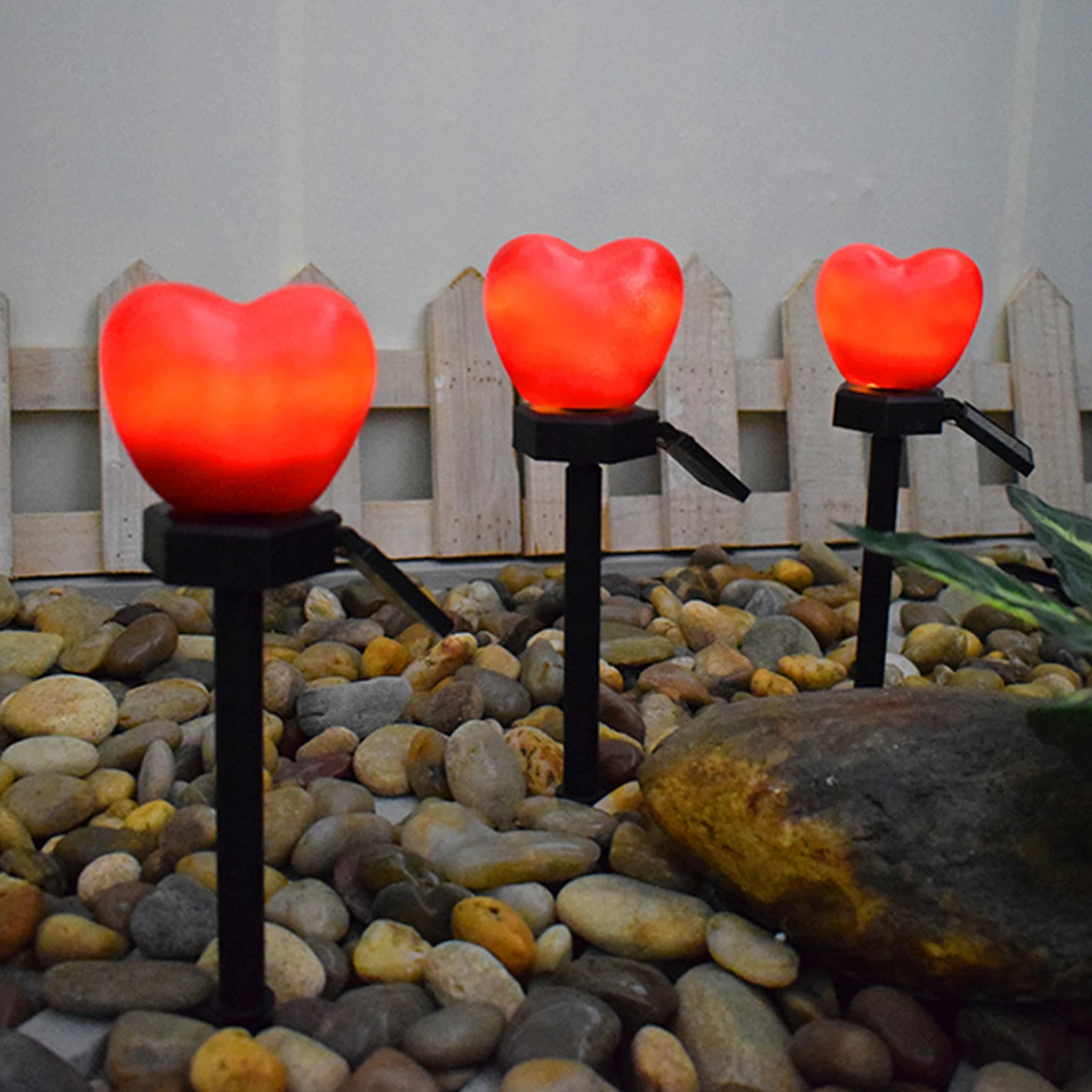 ไฟพลังงานแสงอาทิตย์กลางแจ้งเปิด/ปิดอัตโนมัติรูปหัวใจ LED ไฟสวนพลังงานแสงอาทิตย์สําหรับตกแต่งลานกันน้ําภูมิทัศน์ไฟพลังงานแสงอาทิตย์