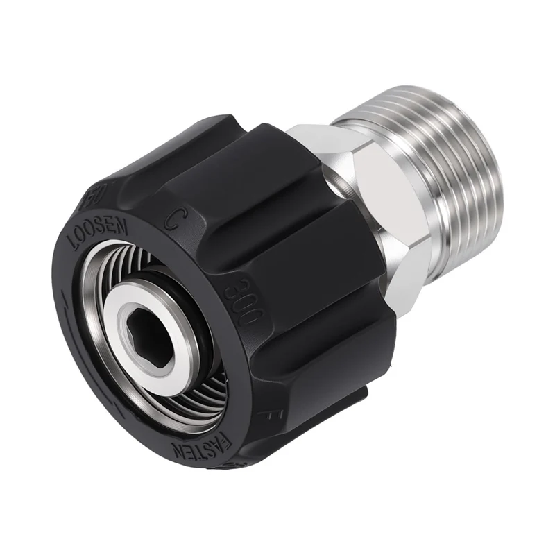 Pressure Washer Adapter Connect M22-15mm Outlet Pressure Washer and Gun with M22-14mm Pressure Washer Hose（M22-15mm to M22-14mm）