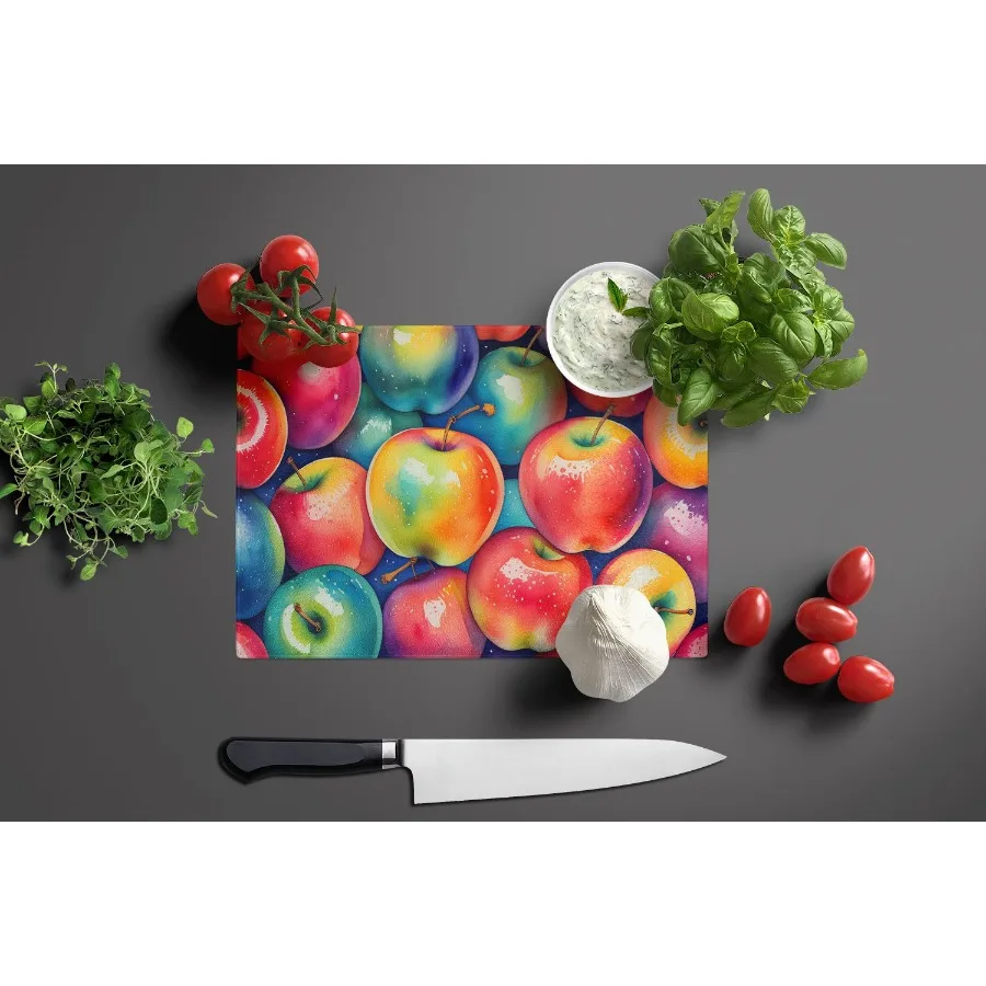 NEW Colorful Apples Glass Cutting Board Drative Tempered Glass Kitchen Cutting and Serving Board Large Size Chopping Board