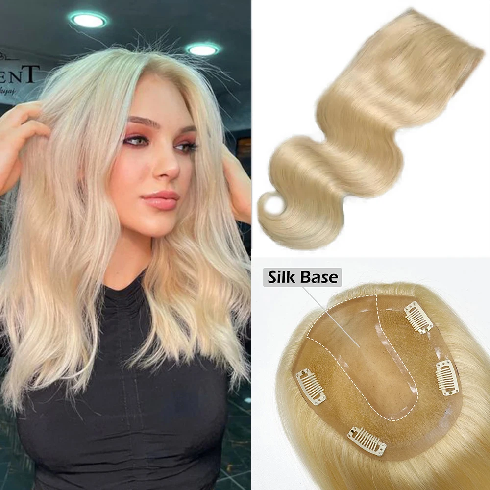 blonde-color-613-silk-base-women-topper-hairpieces-for-hair-loss-volume-cover-grey-hair-body-wave-virgin-human-hair-topper