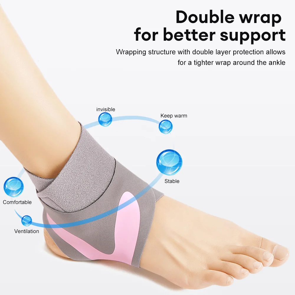 1pc Sports Ankle Support Compression Ankle Brace Protector Tendon Pain Relief Strap Foot Sprain Injury Wraps Running Basketball