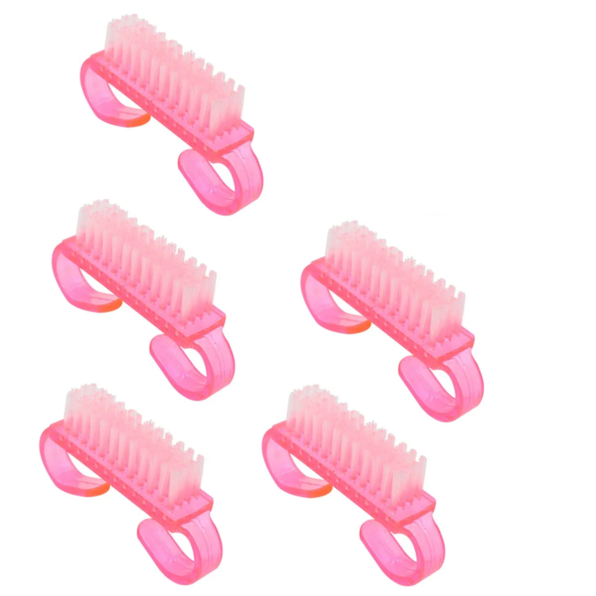 5 Pcs Handle Grip Nail Brush Fingernail Scrub Cleaning For Cleaning Nails Toes and Hands (Pink) Nail Scrubber