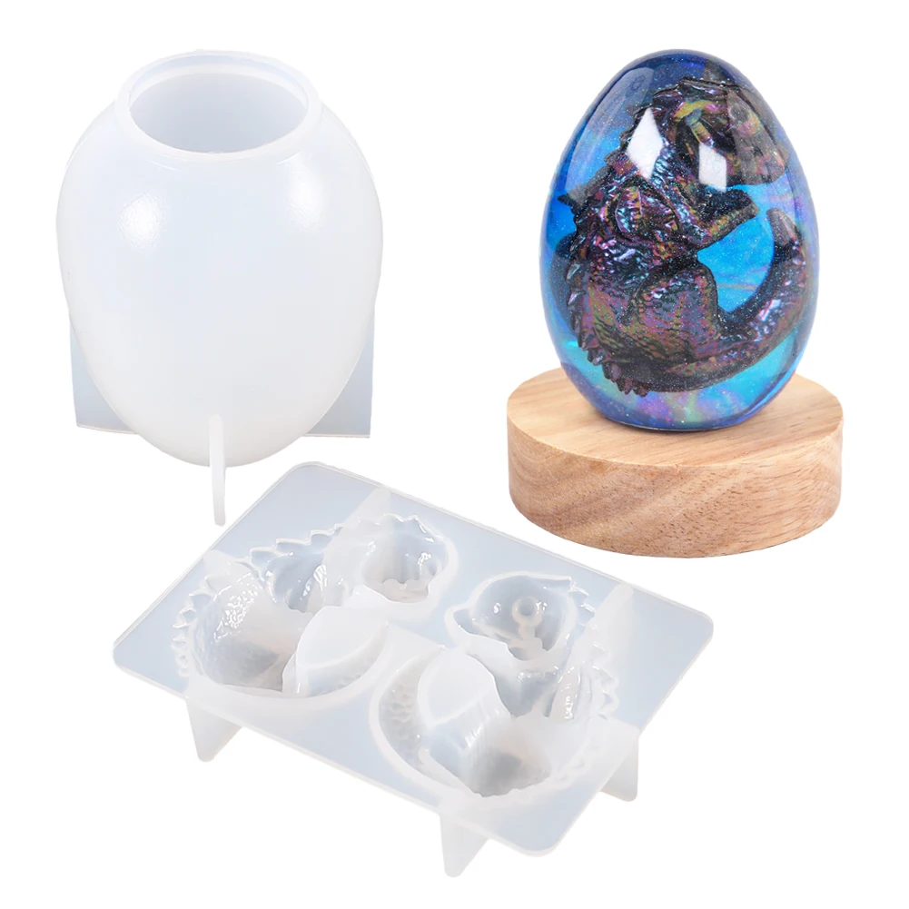 3D Dragon Egg siliconen hars mal DIY Dragon Animal kaars ambachtelijke ornamenten giethars epoxy mal Home Decor - afbeelding 2