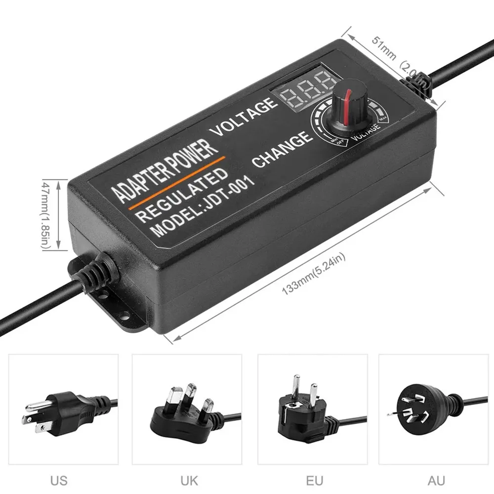 Alimentatore regolabile da ca a cc 3V 12V 24V Switching adattatore universale Display tensione dello schermo regolata per striscia luminosa a LED