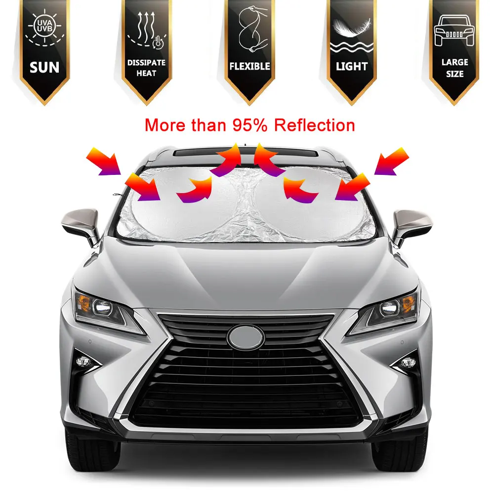 Car Windshield Sun Shade Cover Visor Protector Interior Anti UV Sun Windscreen Folding Parasol Auto Automobiles Accessories