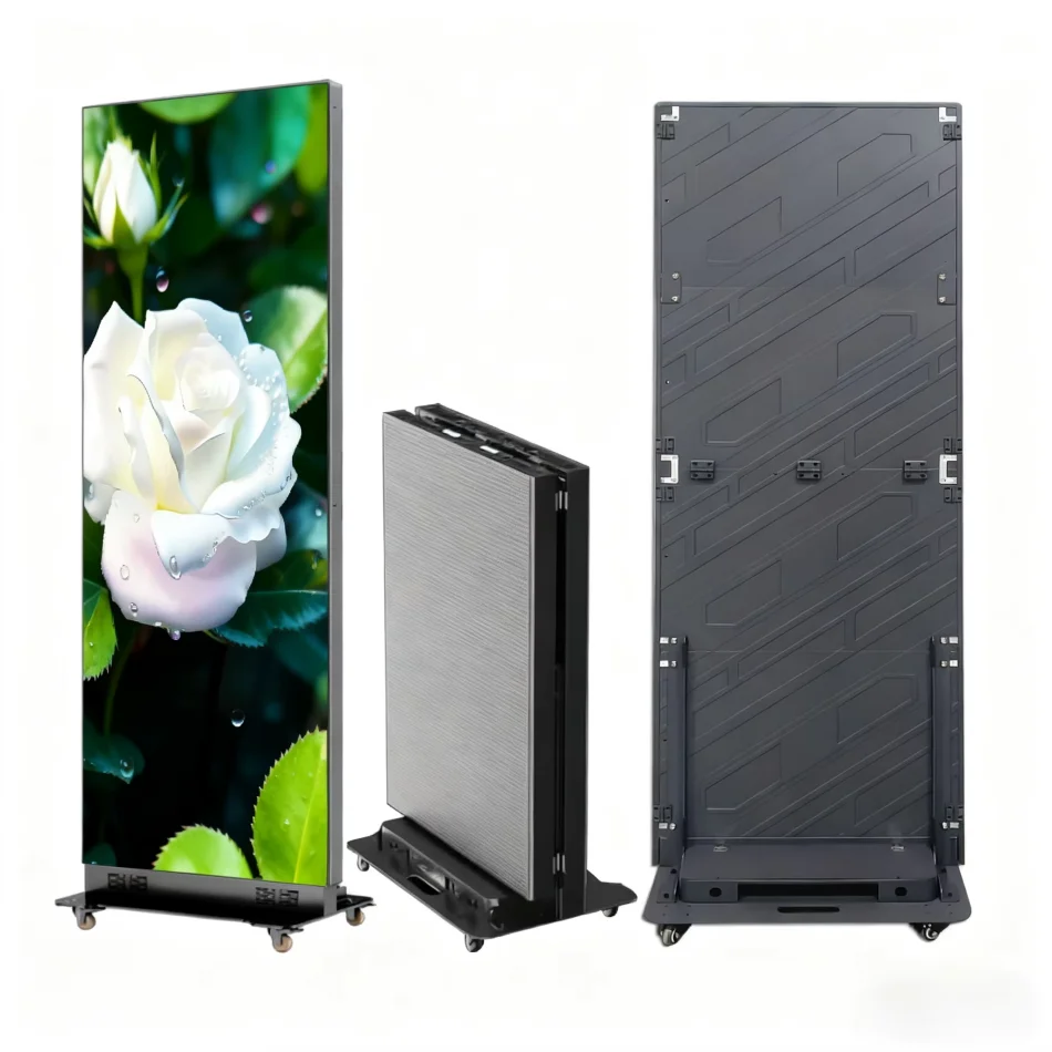 Indoor Digital HD P1.25P1.538P1.86P2P2.5 Foldable Full Color LED Poster Display Screen Panel 640x1920mm for Exhibit Advertising