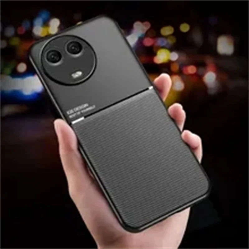 Leather Shockproof Case For Realme 11 4G 2023 Magnetic Car Holder Phone Cases For Realme 11 4G RMX3636 Soft Silicone Back Cover