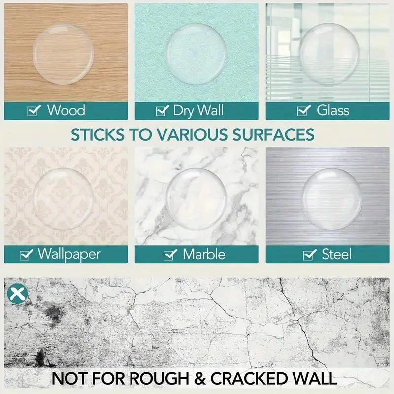 Clear Adhesive Door Stops (3/6/12pcs) - Shock-Absorbing & Noise Reducing Wall Protectors for Home/Office Use