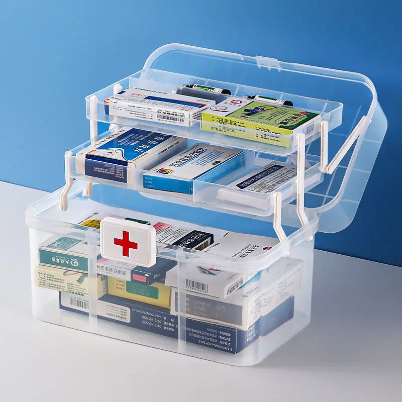 Medicine Storage Box Organizer Home Large Capacity Medical First Aid Box Medical Multi-layer Medicine Emergency Family Suitcase