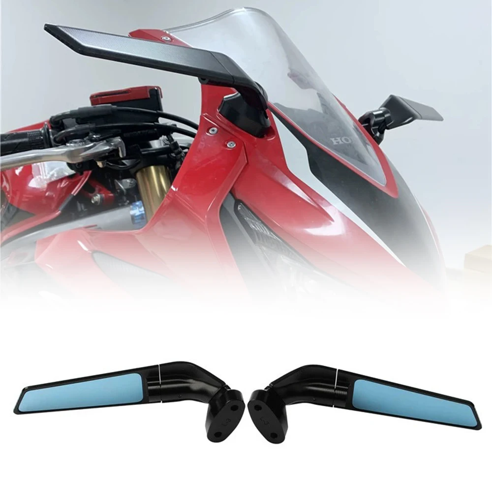 CBR 650R Motorcycle Black Adjustable Rearview Mirrors Stealth Mirrors Winglets For HONDA CBR650R 2019-2023