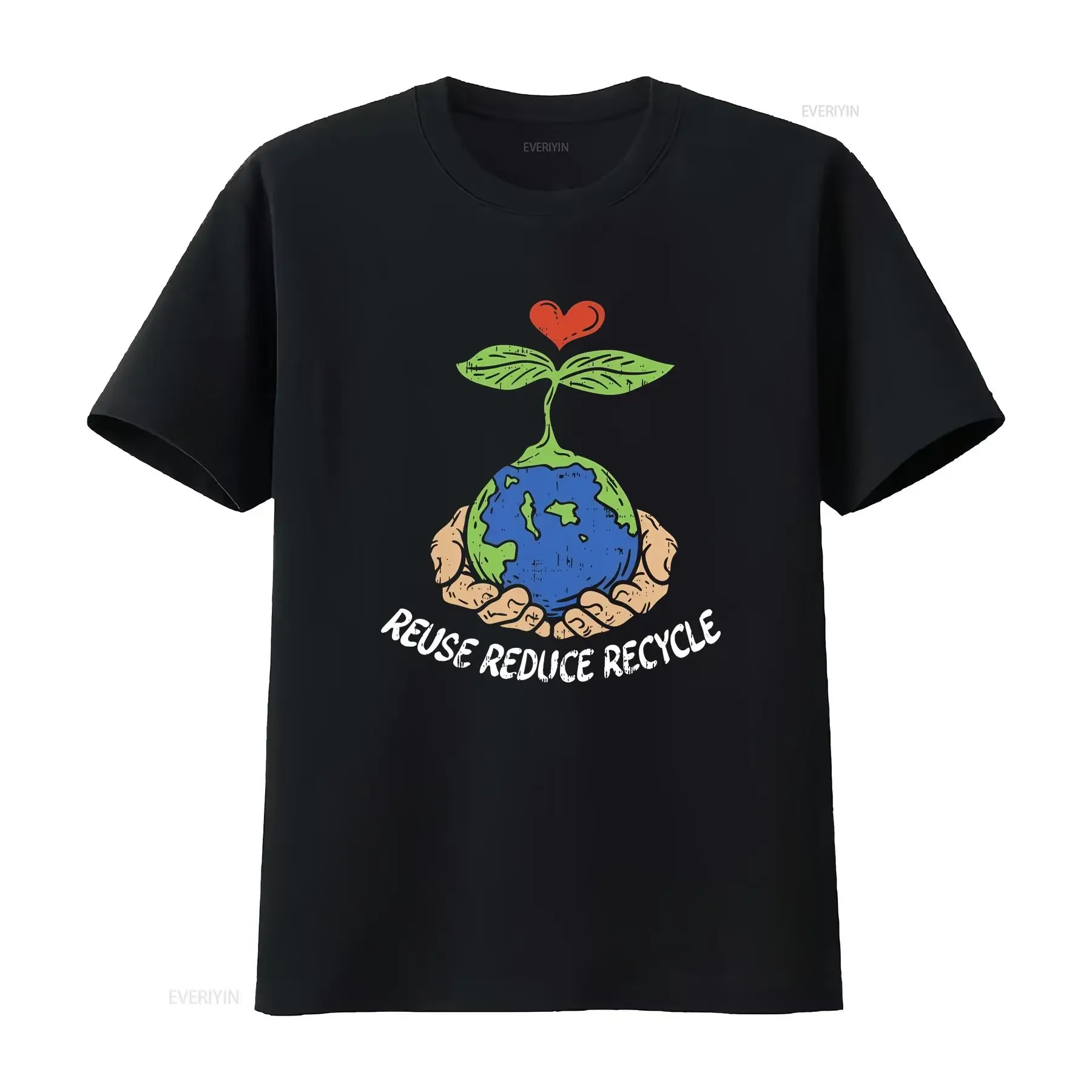 Reuse Reduce Recycle T Shirt Save Earth Planet Plant Hands  vintage Washed Stylish designer clothes Soft Slightly