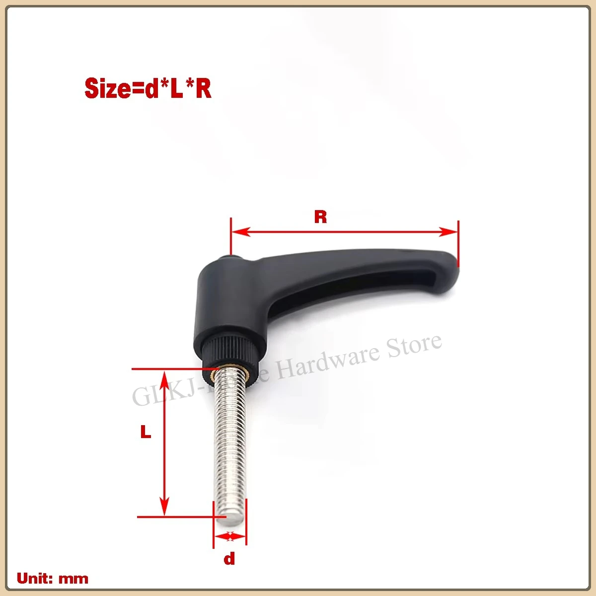 304 Stainless Steel Screw Handle Screw Resin Fixed Handle Plastic Adjustable Hand Screw M5M6M8M12