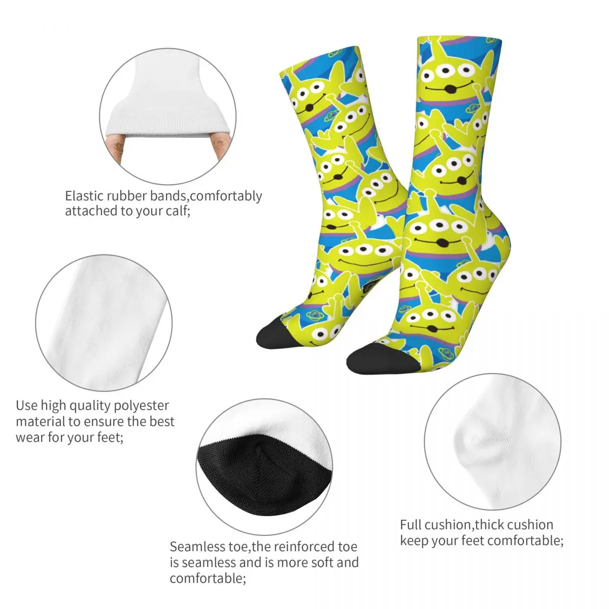 New Men's Socks Novelty Toy Story Little Green Men Alien Sock Graphic Women's Socks Spring Summer Autumn Winter