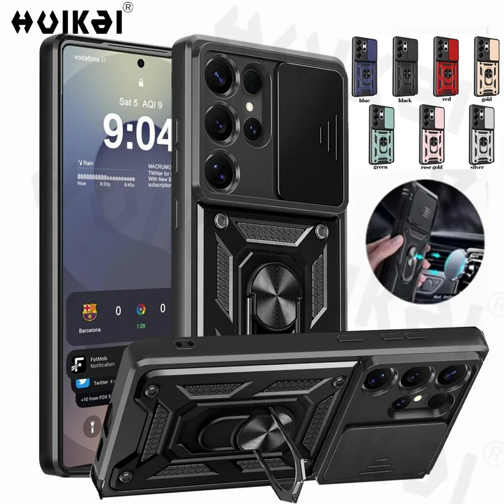 Schiebe-Kameralinsen-Schutzhülle für Samsung Galaxy S26 Ultra S26 Plus S26 Samsung Galaxy S25 Ultra S25 Militärische Stoßfeste Panzer-Hülle