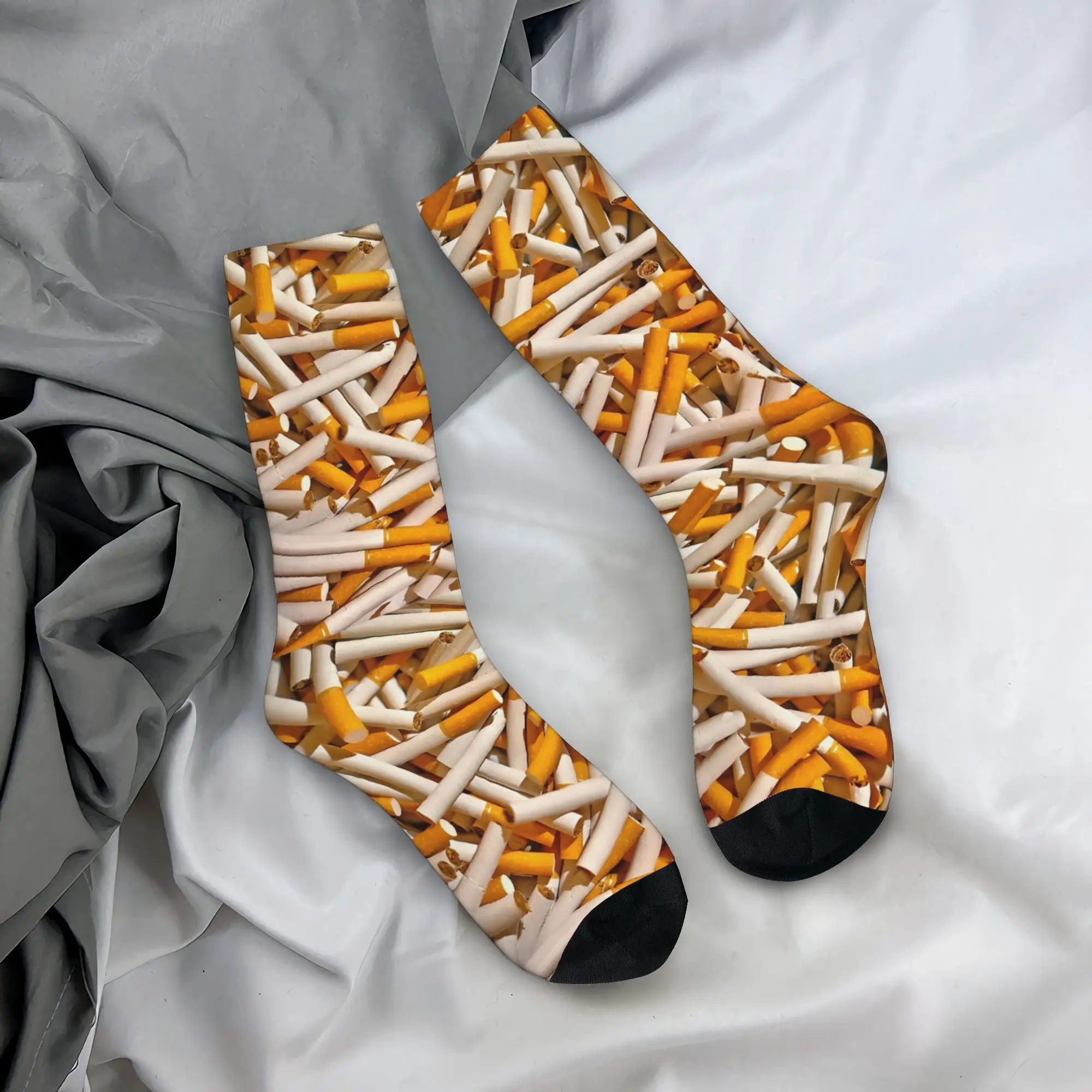 

Loose Cigarettes Sock Printed for Man Soft & Breathable Polyester Blend Socks Hip Hop Style, Novelty Casual Crew Socks