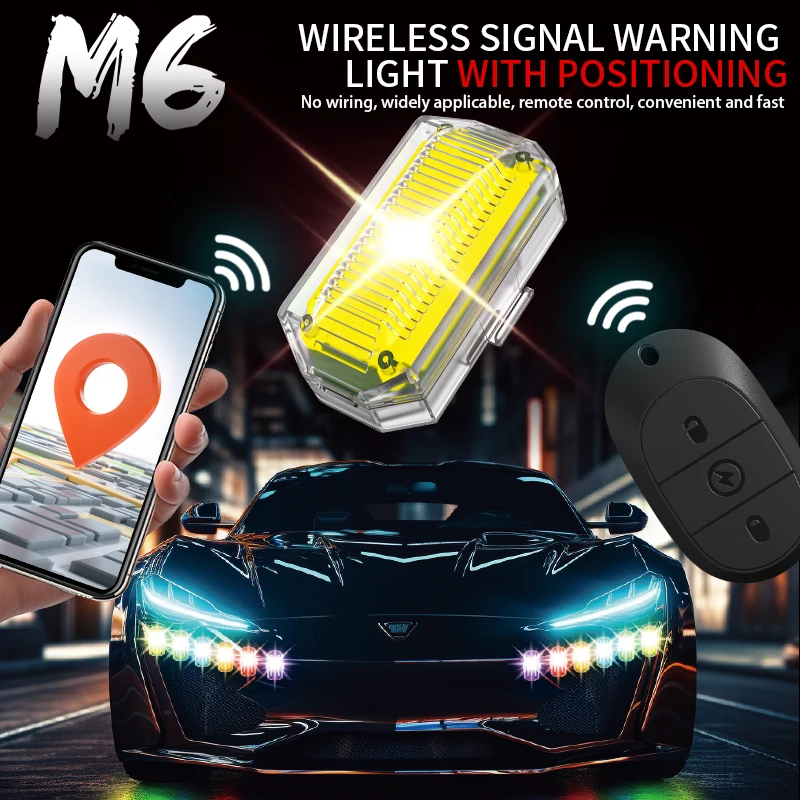 

Создайте стробоскопические огни M6 Pet, автомобиль, мотоцикл, светодиодная вспышка, предупреждающая лампа для поиска местоположения, водонепроницаемая, только для iPhone 2025, обновление светодиода