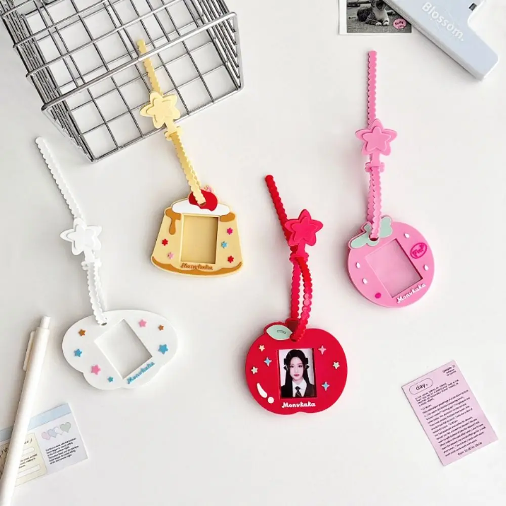Creative 1 Inch Photocard Holder Mini Adjustable Idol Photo Holder Silicone Gift Keychains