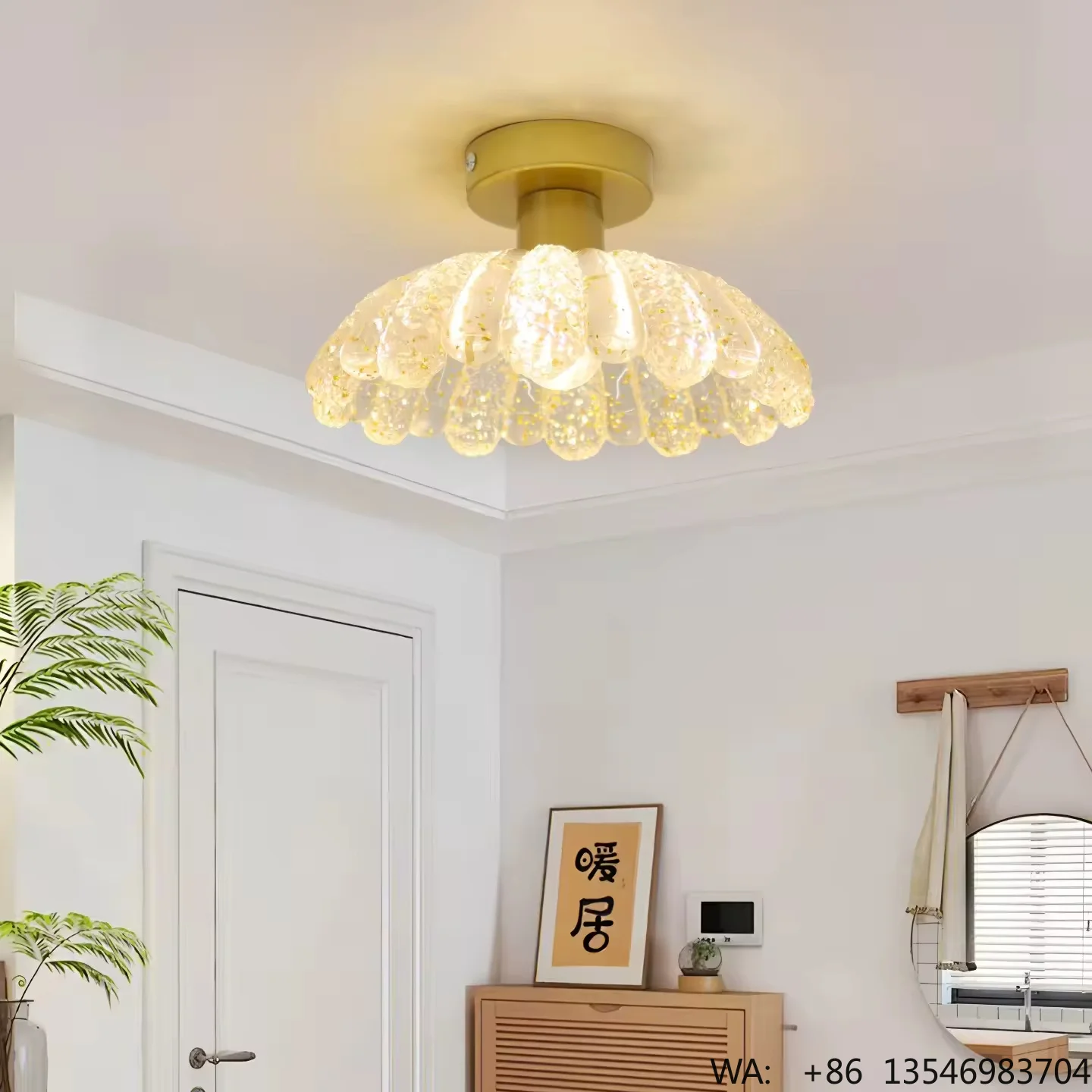 Wholesale Luxury Modern Iron Led Chandelier Ceiling Lights with Remote Control Flower Shape for Corridor Aisle Entrance