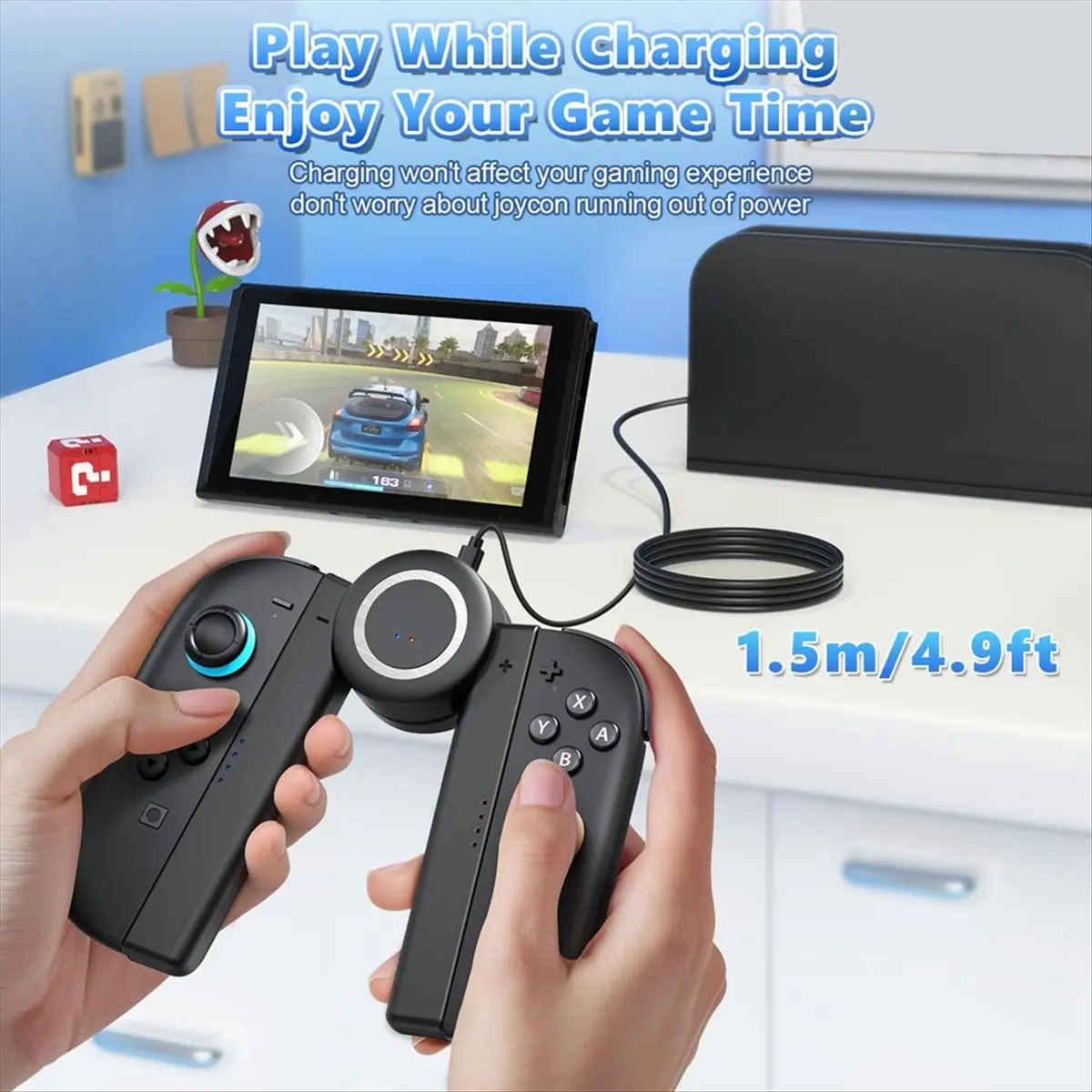 SCLS Charging Grip for 2, Magnetic Handle Grip Controller with 5 Adjustable Rotation Positions for 2