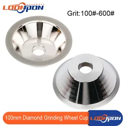 Loonpon 100mm Diamond Grinding Wheel Cup Diamond Wheels DIsc Grinding Tool For Sharpener Grinder Milling Cutter Tungsten Carbide