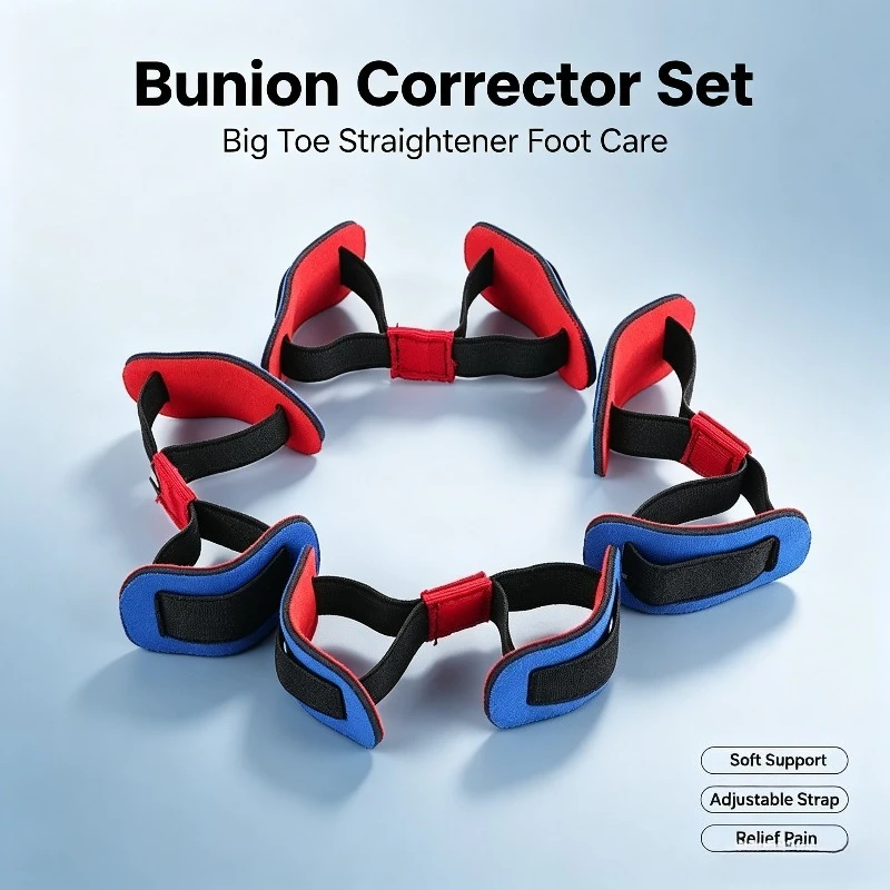 1 Pair Elastic Bunion Corrector Strap Unisex Hallux Valgus Splint Big Toe Straightener Foot Pain Relief Orthopedic Foot Care