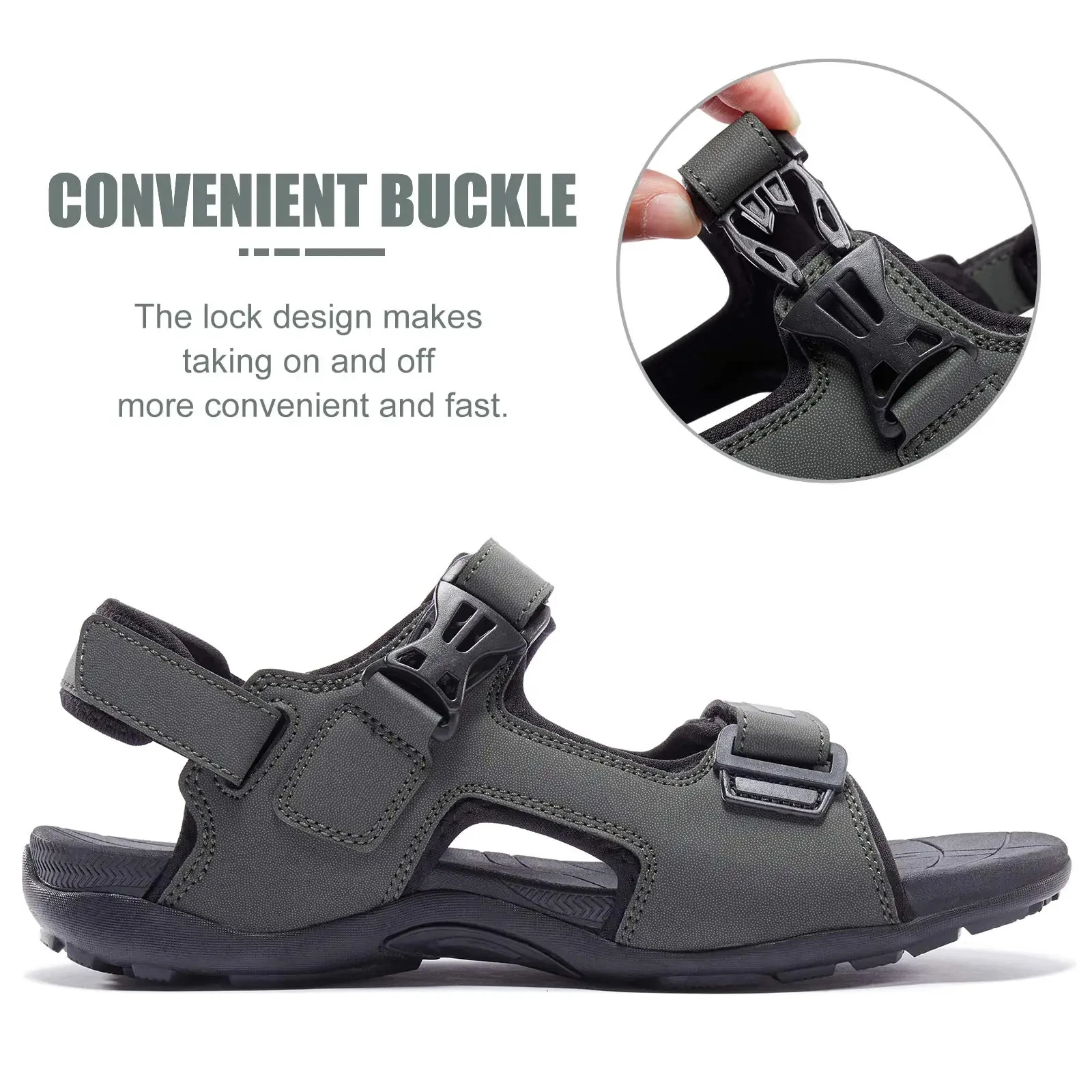 GOLDEN CAMEL Sport Sandals For Men Outdoor Open Toe Hiking Sandal Casual Athletic Beach Shoes for Men Summer Water Slidess