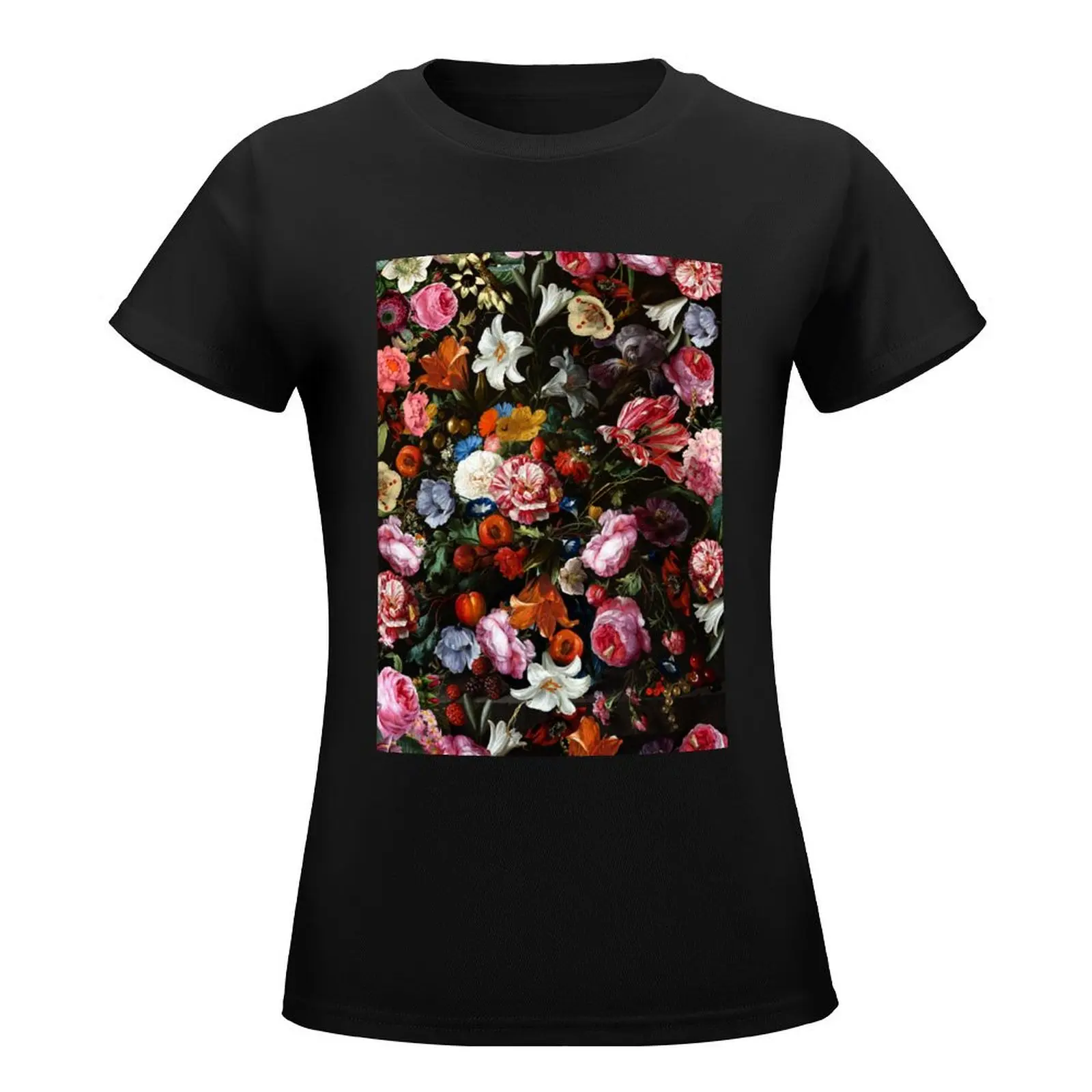 Dutch Vintage Botanical Flowers Midnight Garden T-Shirt new edition customs t-shirts for Women pack