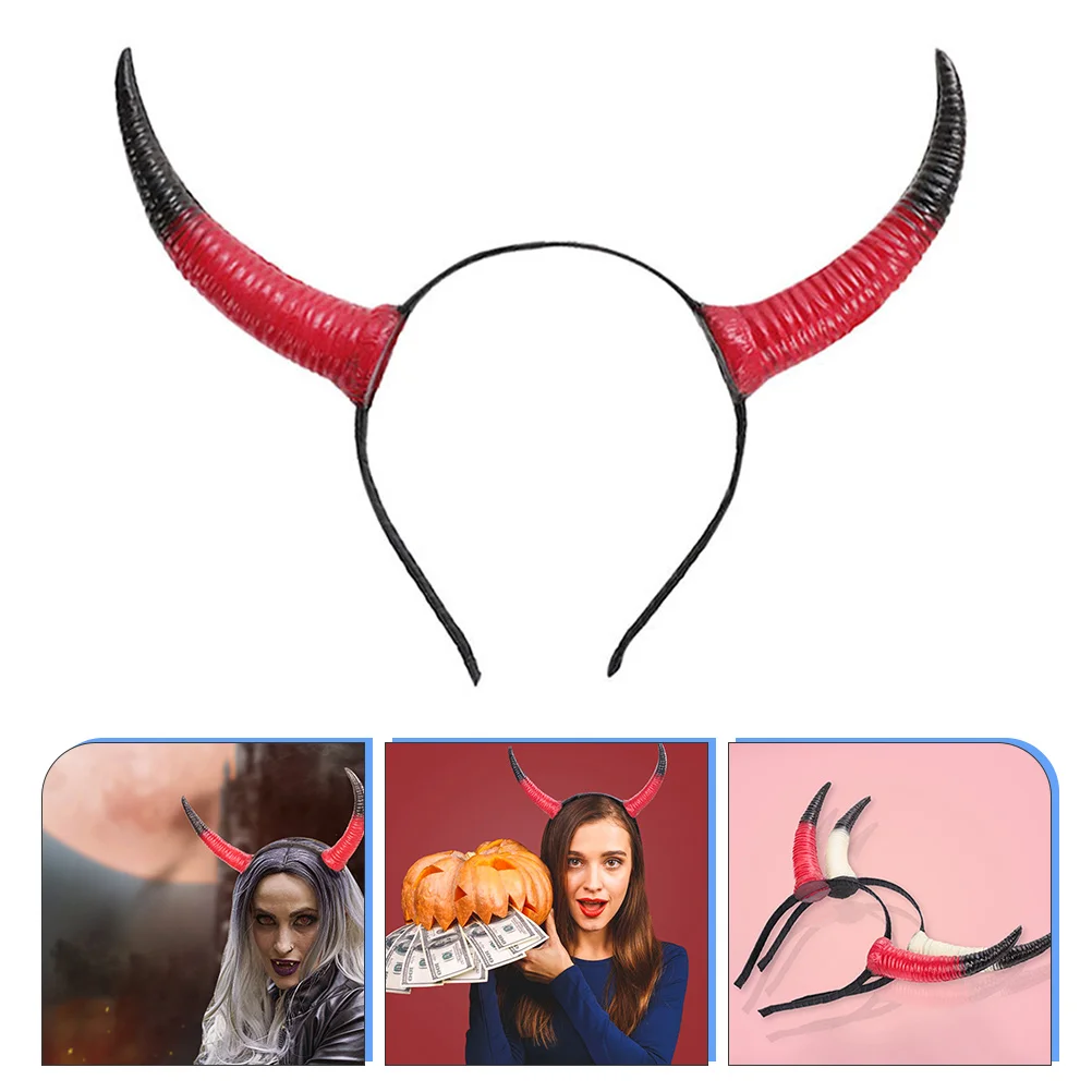 Bandes de coiffure en corne, cerceaux de cheveux, accessoires de cosplay de démon, PU, bande de sauna d'Halloween, costume