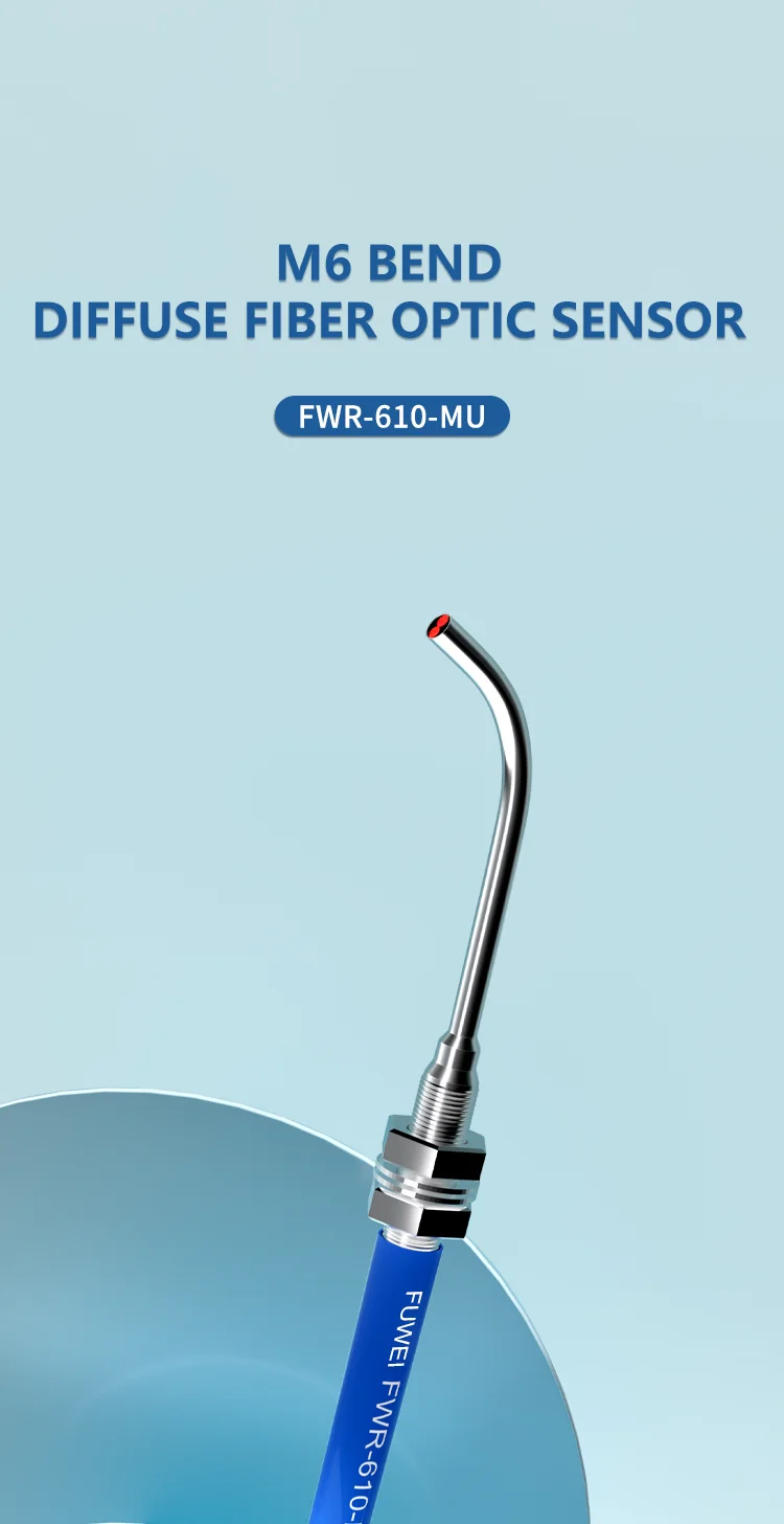 Fuwei FWR-610-MU bogen 90 grad faser optik sensor diffus m3m4m6 sonde faser optik verstärker – Detail 1