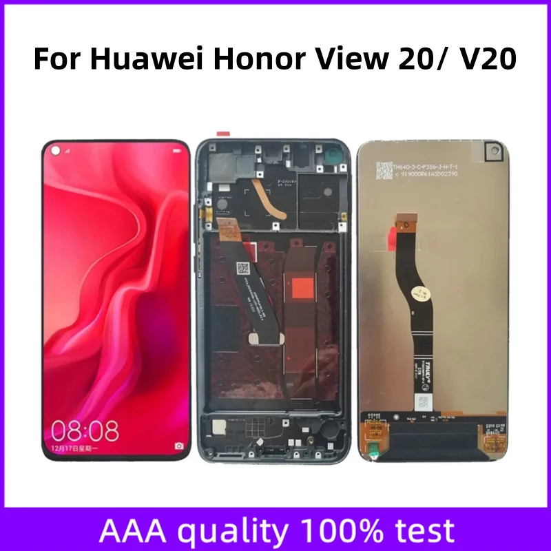 

6.4" For Huawei Honor View 20 V20 PCT-AL10 PCT-TL10 PCT-L29 LCD Display Touch Screen Digitizer Assembly Replacement