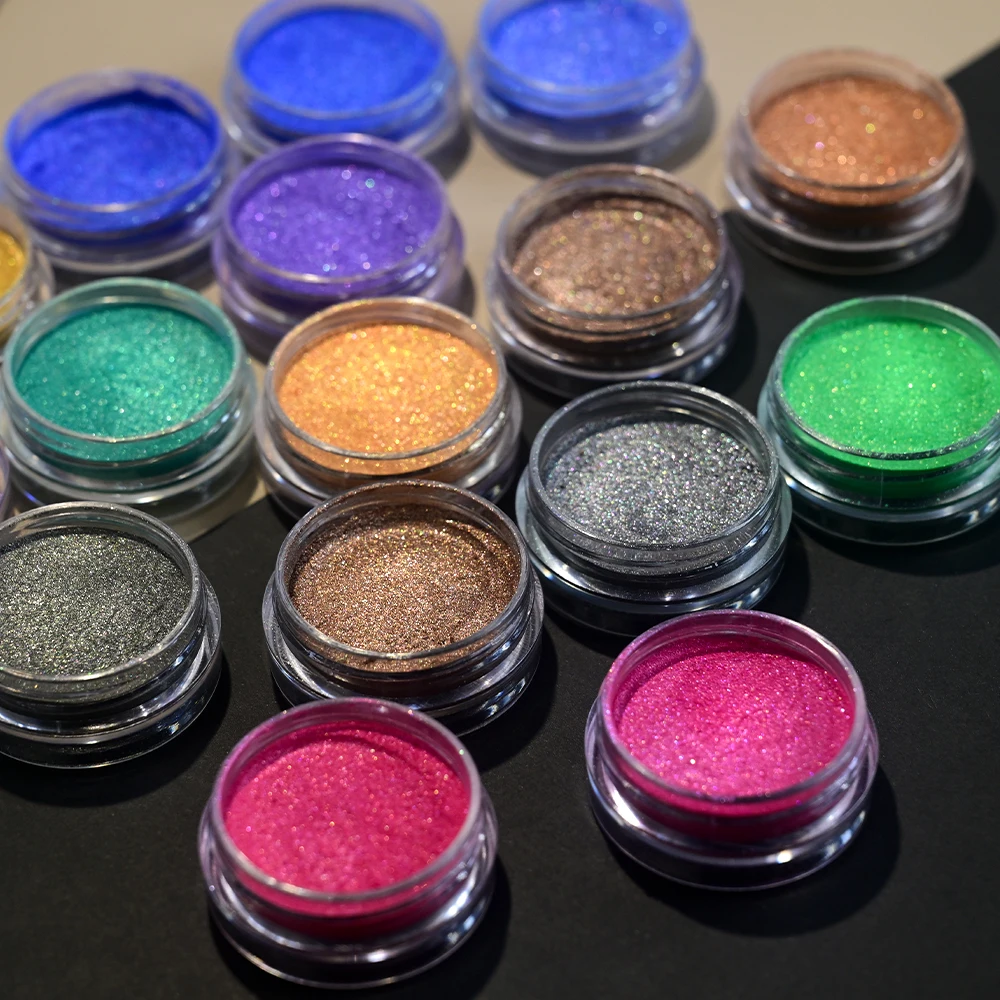 16 Potten Parel Poeder Pigment Nail Art Parelmoer Chrome Pigment voor DIY Epoxyhars Manicure Ambachten Nagel Wrijven Poeder Levert