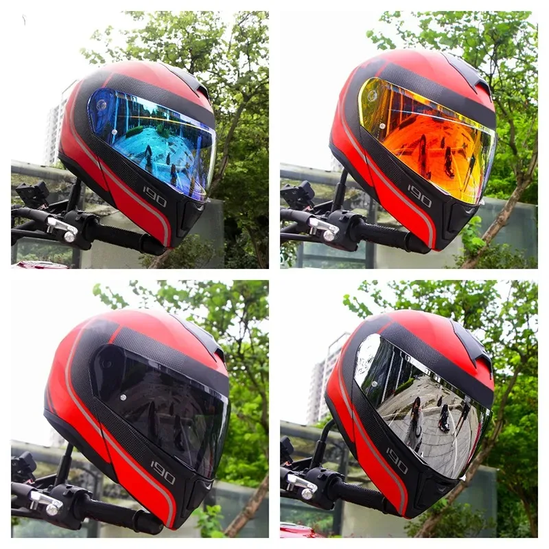 HJ-33 Visor helm sepeda motor untuk HJC I90 Aksesori helm pengganti lensa ekstra pelindung UV kacamata sepeda motor untuk HJ33