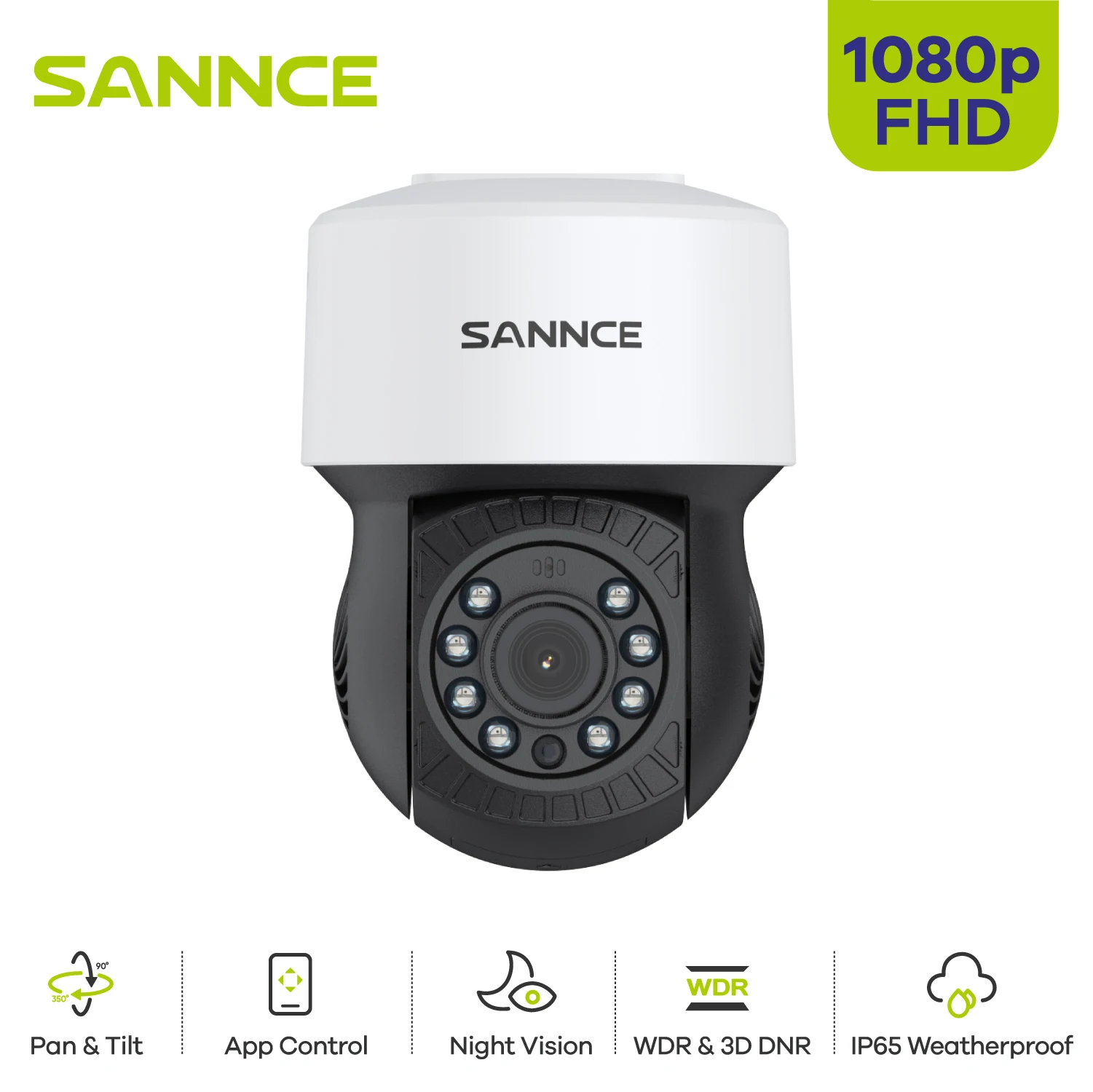 SANNCE 1080P mini Security Protection Camera Night Vision 3.6mm Lens Camera Waterproof Outdoor Surveillance Camera CCTV System