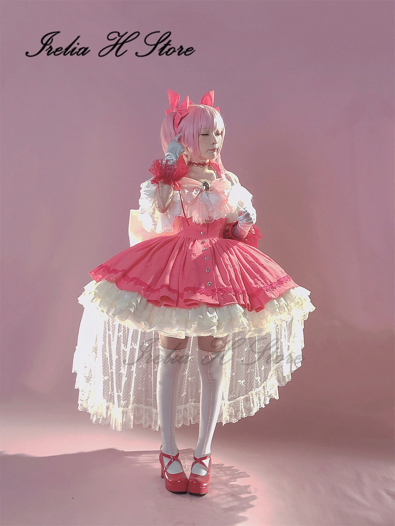 {in stock}Irelia H Store Puella Magi Madoka Magica Anime Cosplay Kaname Madoka Cosplay Costume women Kaname Madoka JK unifrom Dr