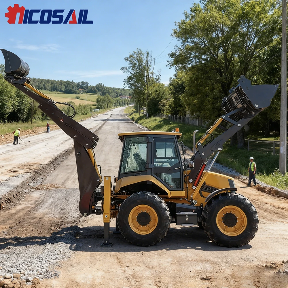 New Diesel CE EPA Certified Large Micro Agricultural Loader 4x4 Wheel Backhoe Loader for Sale