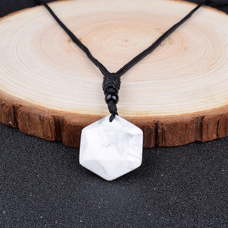 Natural Six-Pointed Star Pendant Necklaces Amethyst Tiger Eye Women Hexagram Pendant & Necklace Energy Stone Men Healing Jewelry
