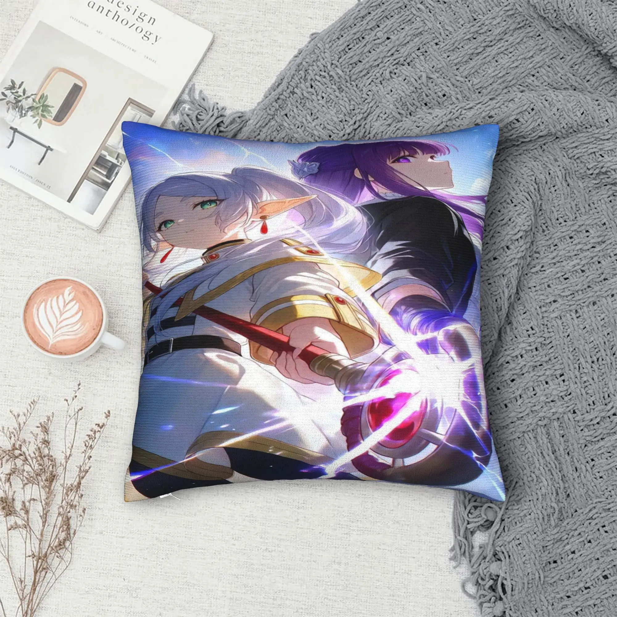 Frieren Beyond Journeys Pillow Case  Fashion Pillow Cover Comfy Pillowcases For Sofa Bedroom Home Decor