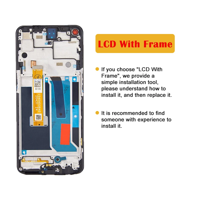 Pantalla LCD de 6,49 pulgadas para OnePlus Nord N10 5G, digitalizador de Panel táctil con Marco, piezas de repuesto LCD para 1 + N10 BE2029 BE2025