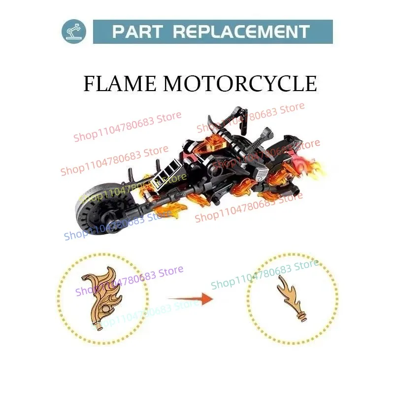 Acessório de Mini Figura de Motocicleta em Blocos de Montar MOC, Modelo de Montagem, Decoração de Mesa de Anime e Cartoon, Brinquedo Colecionável para Meninos, Presente de Feriado