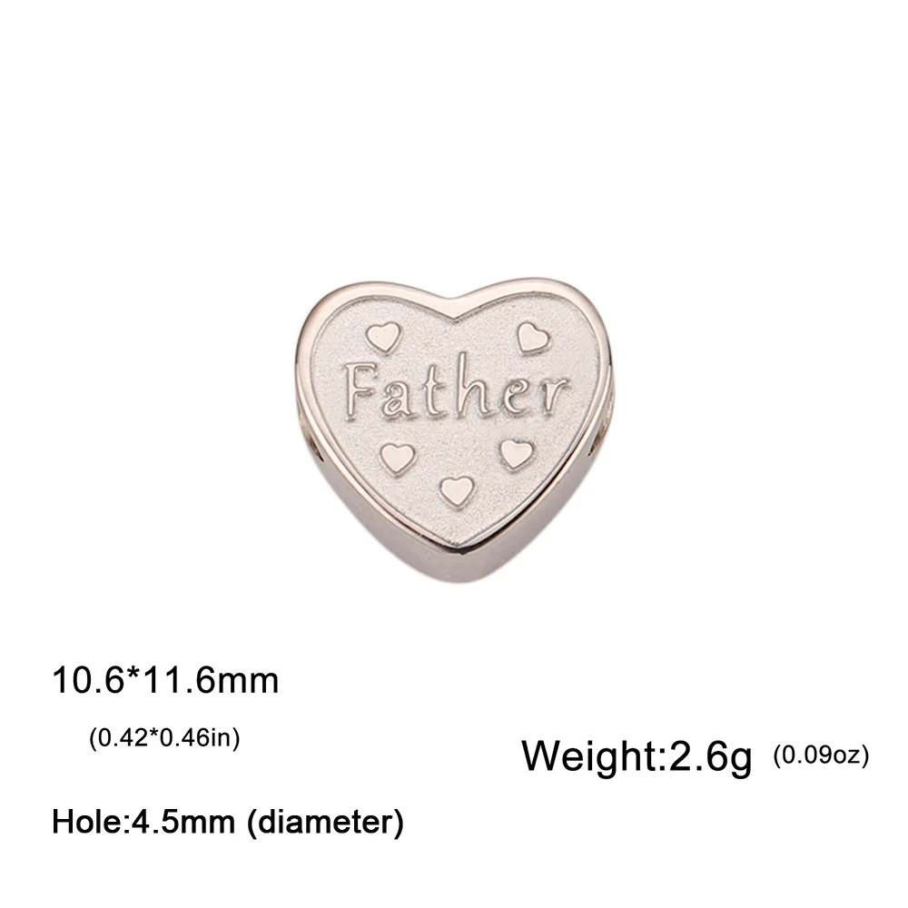 EUEAVAN 1pc Heart Shape Family Series Charms for Jewelry Making Mother Father Wife Sister Stainless Steel Charms DIY Jewelry Sup