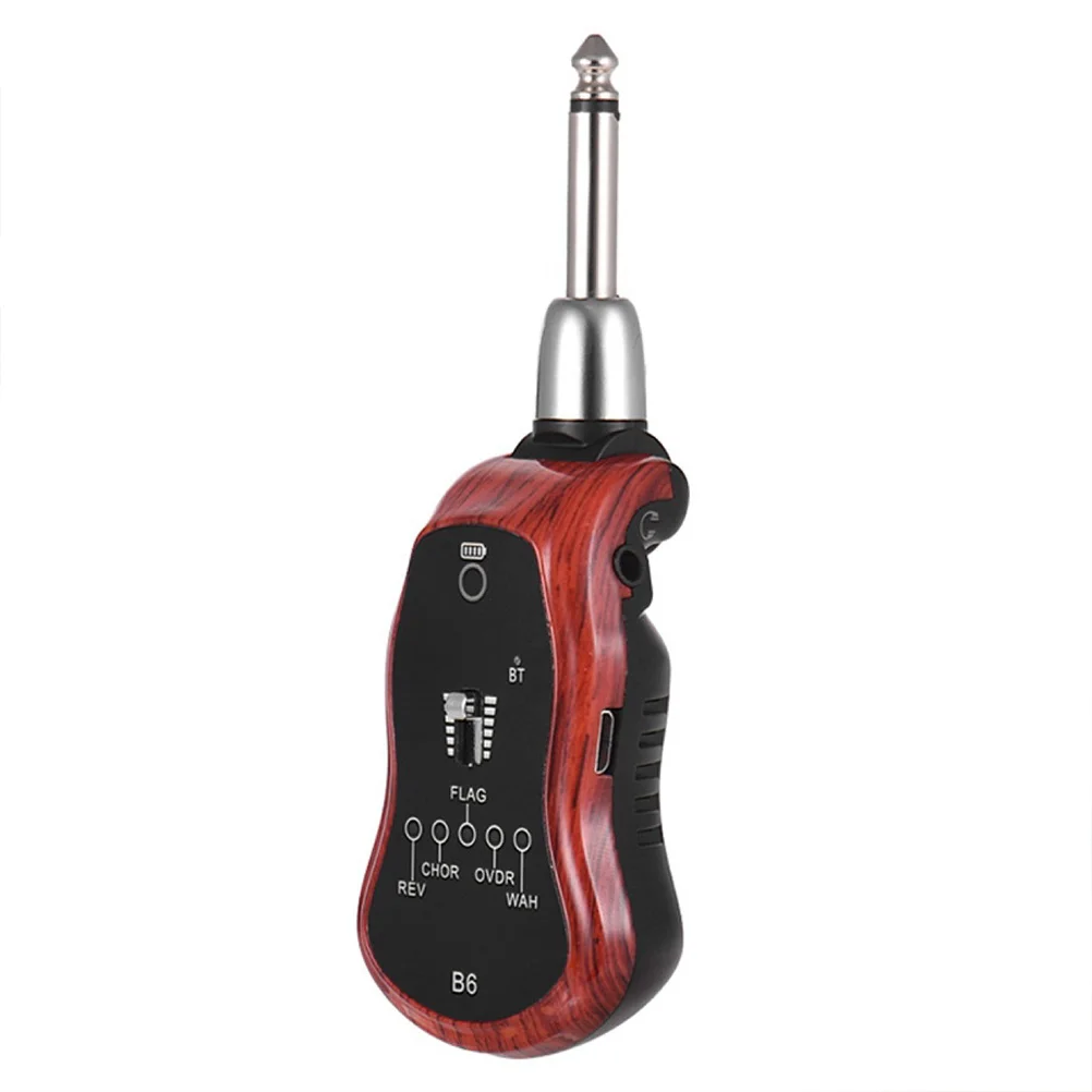 

1 шт., гитарный аудиопередатчик, беспроводной приемник для электрогитар, USB перезаряжаемый, 8-часовой срок службы, выходной ремешок для наушников