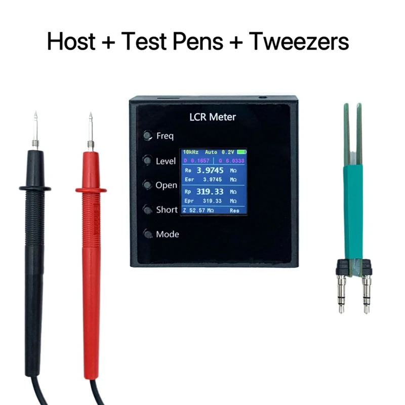 LCR- P1 100KLCR Tester Mini Smart Tweezers LCR SMD ESR Tester Resistance Capacitance Inductance Continuity Tester