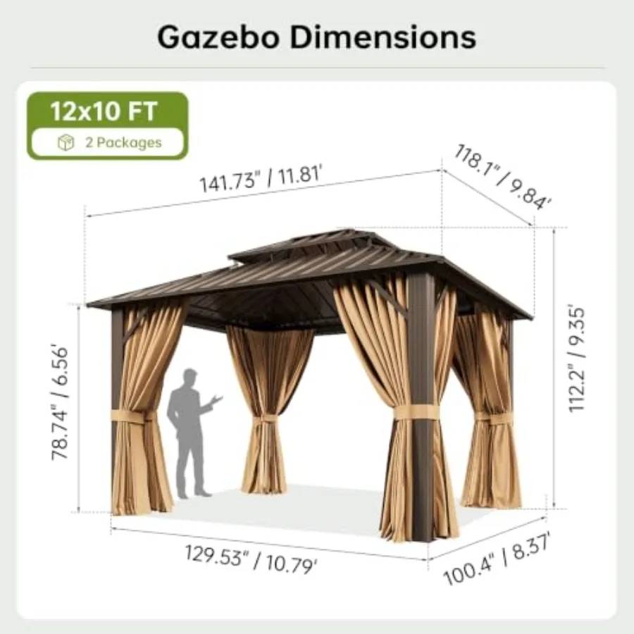 10X12Ft Hardtop Gazebo