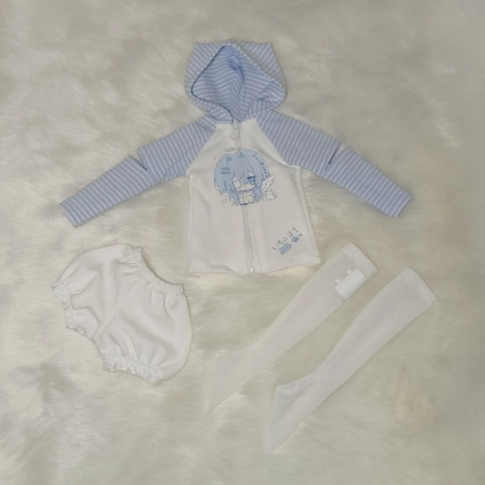 

Комплект одежды для кукол 1/6 и 1/4 (30/45 см) BJD: полосатое пальто на молнии, носки, аксессуары для игр и переодеваний, без куклы.