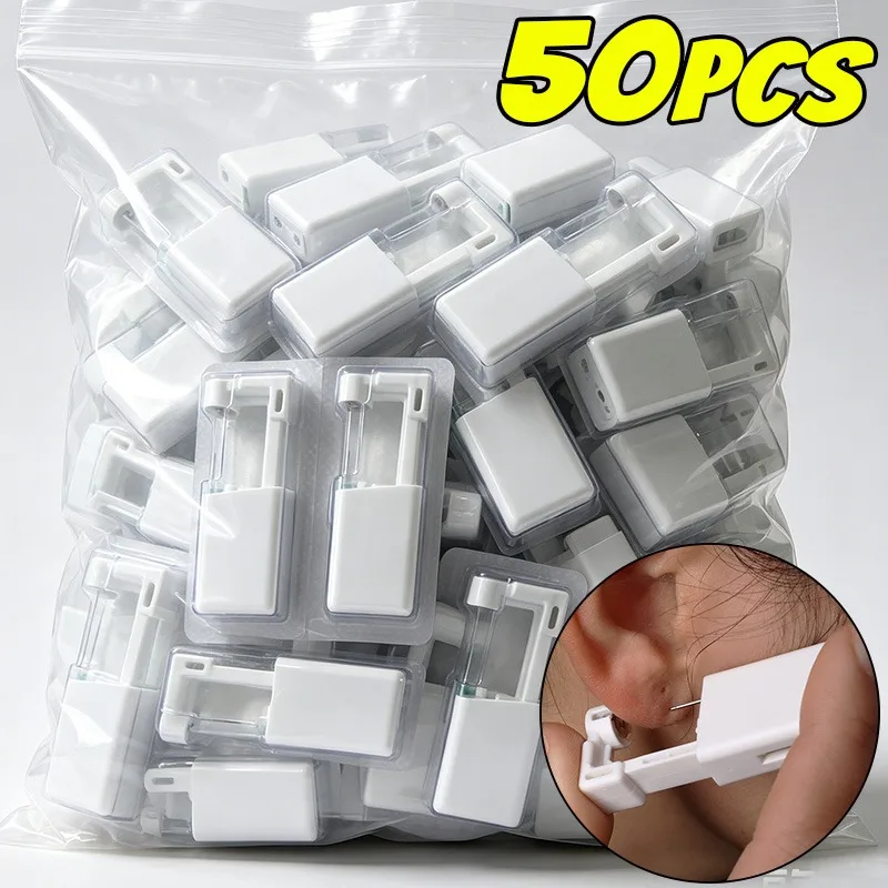Disposable White Professional Body Piercing Kit Belly Button Safe Piercing Gun Body Piercing Tool Kits Stainless Steel for Women