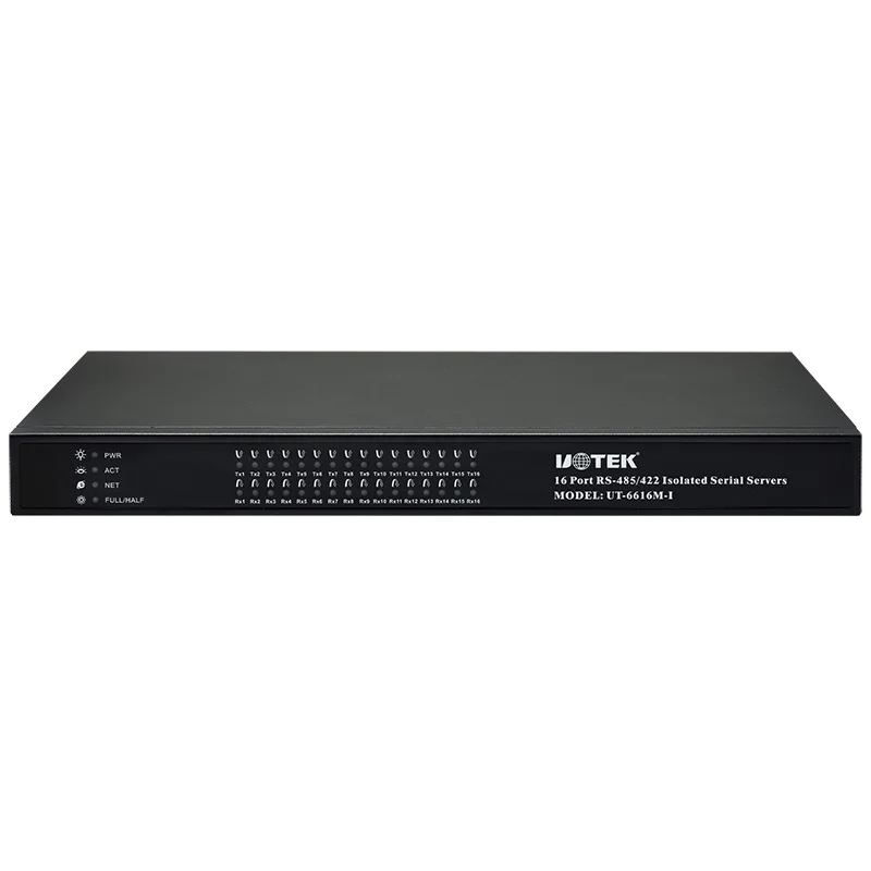 UT-6616M-I TCP To RS422/485 Lightning Protection Isolation 16 Serial Port Server Industrial Grade Rack