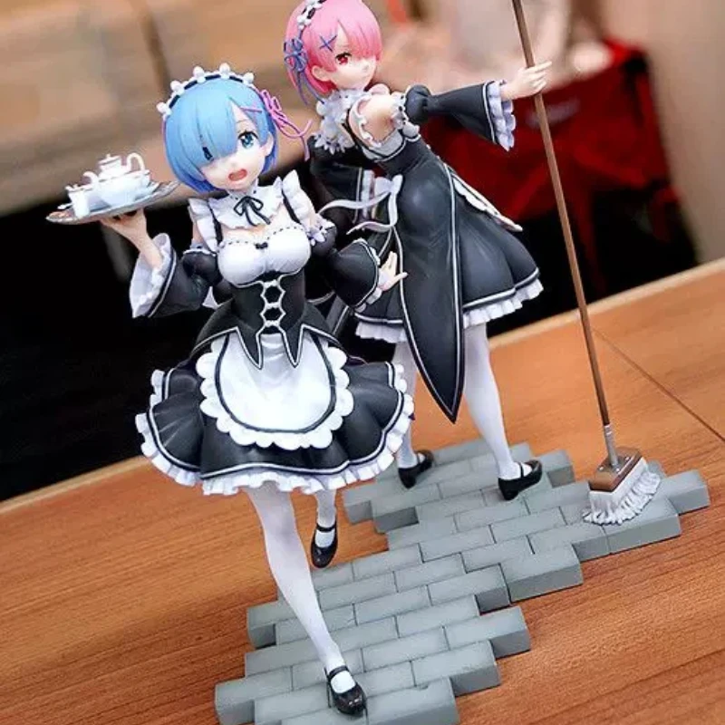 

Аниме Re: Zero — начиная с нуля: серия «Жизнь в другой мире», фигурки Рем и Рам, милые девушки-покоевики, ПВХ, коллекционные игрушки, декор, подарки на день рождения