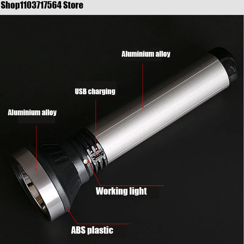 

Led flashlight rechargeable outdoor super bright long shot home durable emergency super long life portable