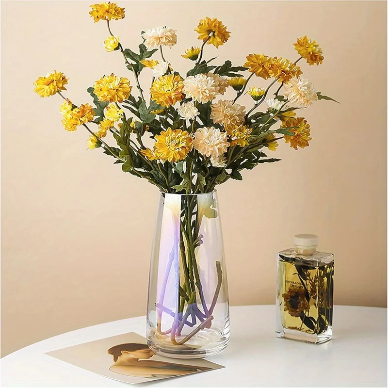 Transparent Aurora Illusion Glass Vase Flower Arrangement Vase Tabletop Vase Home Decoration Vase Perfect Gift for Wedding