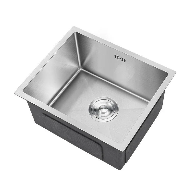 

304 stainless steel primary color uncoated sink household kitchen small single slot under the counter basin